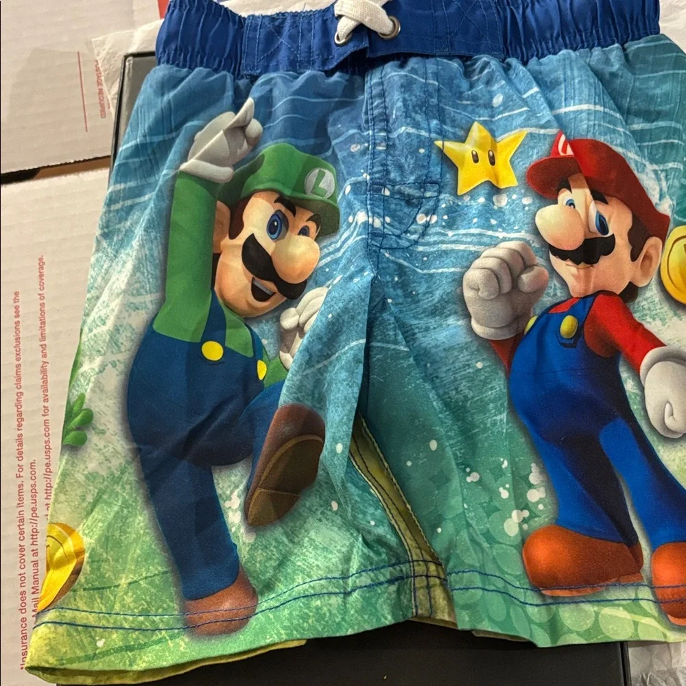 Nintendo Super Mario Kids swim trunks - Blue and Green XS